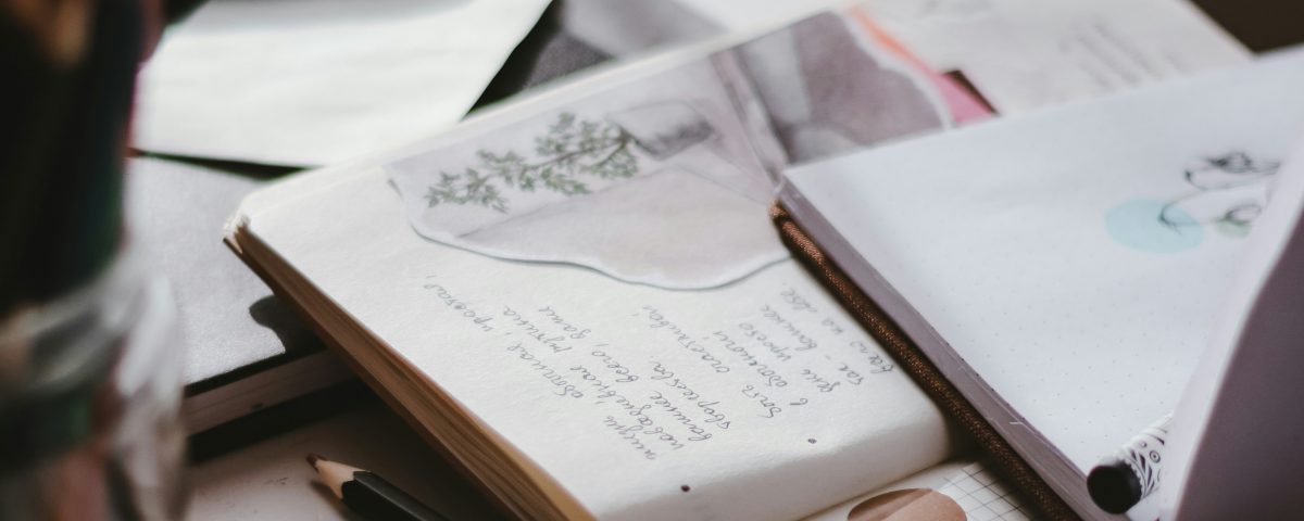 Notebooks on a table.