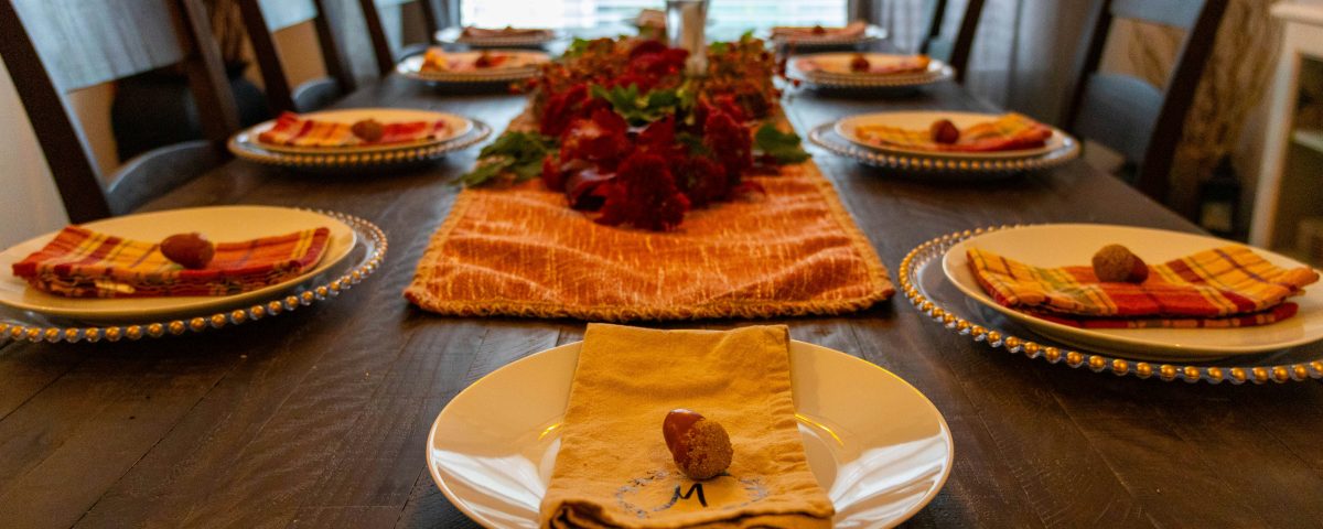 A table set for Thanksgiving.