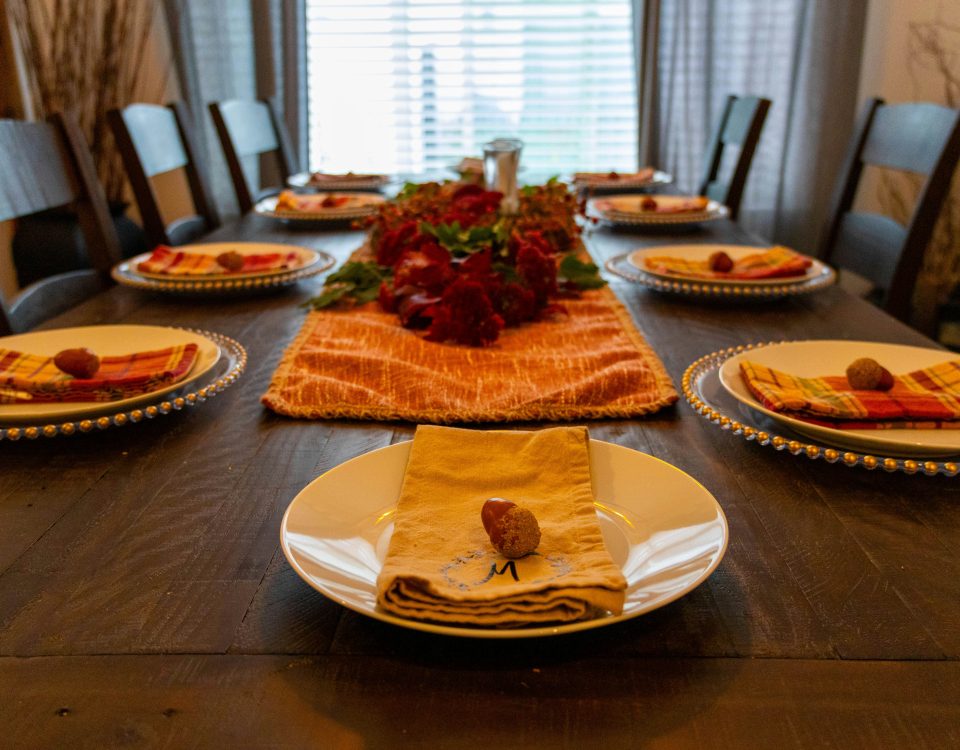 A table set for Thanksgiving.