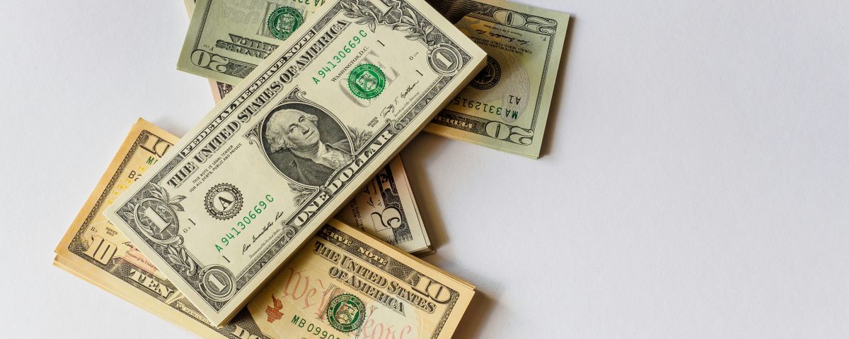 An assortment of money.